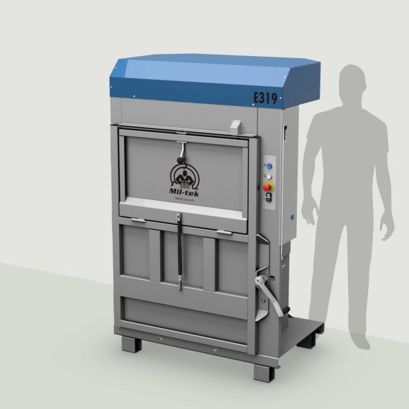 Electric cardboard and plastic baler E319