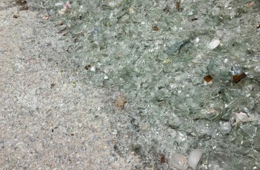 recycled glass cullet close up