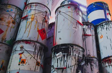 paint cans that can be placed in a commercial can crusher