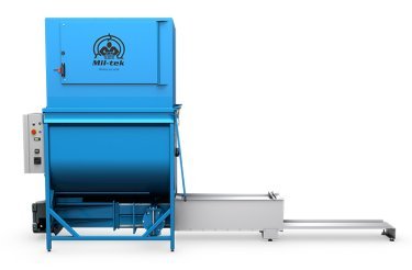 large blue compactor that can be used to recycle expanded polystyrene