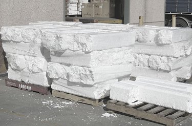 polystyrene in blocks for recycling