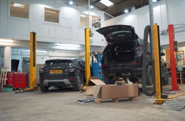 automotive waste cardboard on floor