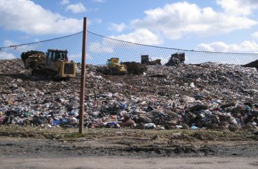 close up of landfill site in uk