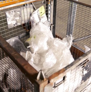 soft plastic in cage