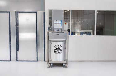 Steel compactor in backroom