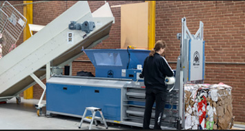 Save time with a cardboard baler